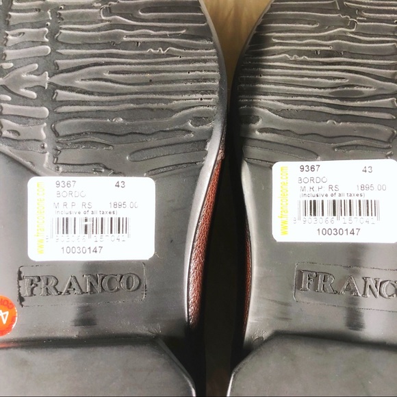 NEW Franco Leone Truly Italian Leather Bordo Shoes - Picture 6 of 9